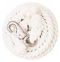 10' White Cotton Lead Rope with Bull Snap