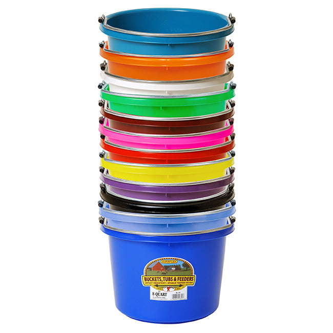 8-qt Round Plastic Bucket in Berry Blue - Buckets & Tubs, Little Giant