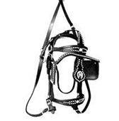 Leather Driving Bridle Horse Head - Draft