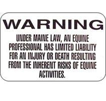 Equine Liability Sign Maine