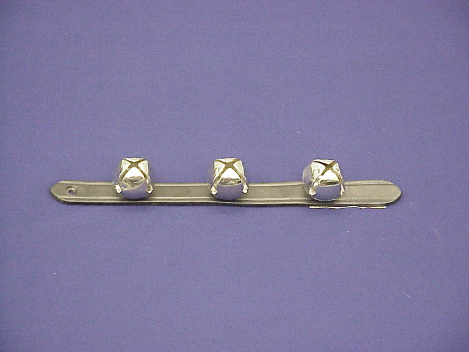 Bells 3 On Leather Strap 1" X 12" Chrome